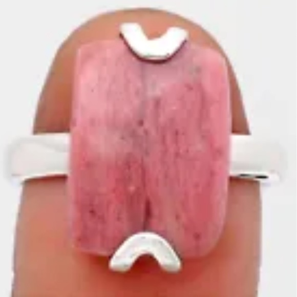 Pink tulip sterling silver ring size 9 - Picture 2 of 2